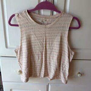 Madewell Light Peach Striped Tank Top